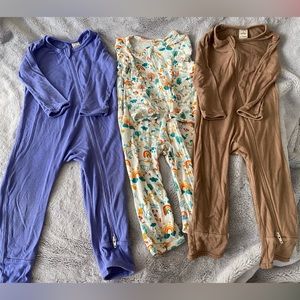 *THREE* Larkspur bamboo zip rompers 12-18 month